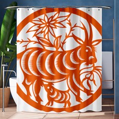 Chinese Zodiac Goat Star Orange Shower Curtain 60  X 72  (medium)  by Mariart