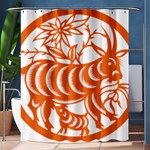 Chinese Zodiac Goat Star Orange Shower Curtain 60  x 72  (Medium)  60 x72  Curtain