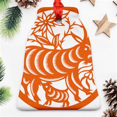 Chinese Zodiac Goat Star Orange Bell Ornament (two Sides) by Mariart