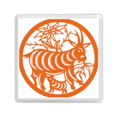 Chinese Zodiac Goat Star Orange Memory Card Reader (square)  by Mariart