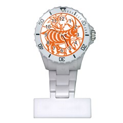 Chinese Zodiac Goat Star Orange Plastic Nurses Watch by Mariart