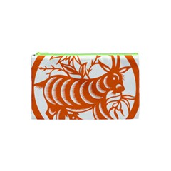 Chinese Zodiac Goat Star Orange Cosmetic Bag (xs) by Mariart