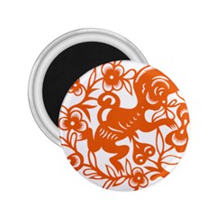 Chinese Zodiac Horoscope Monkey Star Orange 2 25  Magnets by Mariart