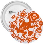 Chinese Zodiac Horoscope Monkey Star Orange 3  Buttons Front