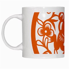 Chinese Zodiac Horoscope Monkey Star Orange White Mugs by Mariart