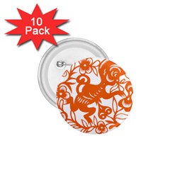 Chinese Zodiac Horoscope Monkey Star Orange 1 75  Buttons (10 Pack) by Mariart