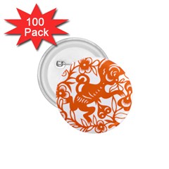 Chinese Zodiac Horoscope Monkey Star Orange 1 75  Buttons (100 Pack)  by Mariart