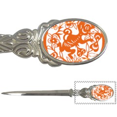 Chinese Zodiac Horoscope Monkey Star Orange Letter Openers by Mariart