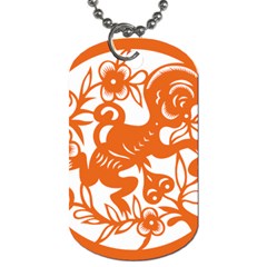 Chinese Zodiac Horoscope Monkey Star Orange Dog Tag (one Side) by Mariart