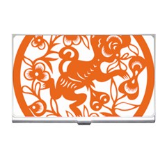 Chinese Zodiac Horoscope Monkey Star Orange Business Card Holders by Mariart