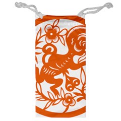 Chinese Zodiac Horoscope Monkey Star Orange Jewelry Bag by Mariart