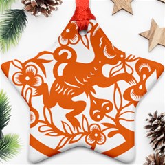 Chinese Zodiac Horoscope Monkey Star Orange Star Ornament (two Sides) by Mariart