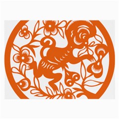 Chinese Zodiac Horoscope Monkey Star Orange Large Glasses Cloth (2-side) by Mariart