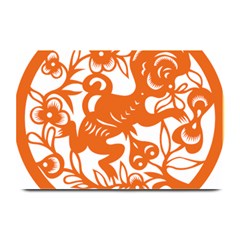 Chinese Zodiac Horoscope Monkey Star Orange Plate Mats by Mariart