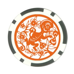 Chinese Zodiac Horoscope Monkey Star Orange Poker Chip Card Guard by Mariart