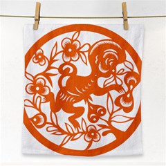 Chinese Zodiac Horoscope Monkey Star Orange Face Towel by Mariart