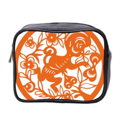 Chinese Zodiac Horoscope Monkey Star Orange Mini Toiletries Bag 2-side by Mariart