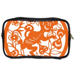 Chinese Zodiac Horoscope Monkey Star Orange Toiletries Bags by Mariart