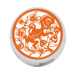 Chinese Zodiac Horoscope Monkey Star Orange 4-port Usb Hub (one Side) by Mariart