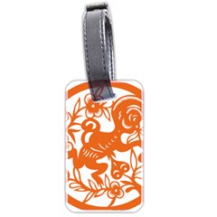 Chinese Zodiac Horoscope Monkey Star Orange Luggage Tags (two Sides) by Mariart