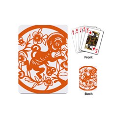 Chinese Zodiac Horoscope Monkey Star Orange Playing Cards (mini)  by Mariart