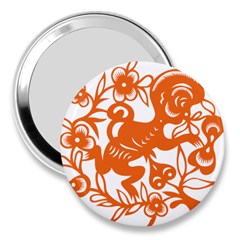 Chinese Zodiac Horoscope Monkey Star Orange 3  Handbag Mirrors by Mariart