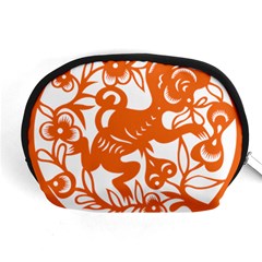 Chinese Zodiac Horoscope Monkey Star Orange Accessory Pouches (medium)  by Mariart