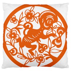 Chinese Zodiac Horoscope Monkey Star Orange Large Flano Cushion Case (two Sides) by Mariart