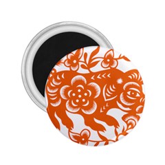 Chinese Zodiac Horoscope Pig Star Orange 2 25  Magnets by Mariart