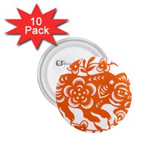 Chinese Zodiac Horoscope Pig Star Orange 1 75  Buttons (10 Pack) by Mariart