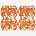 Chinese Zodiac Horoscope Pig Star Orange Belt Buckles Front