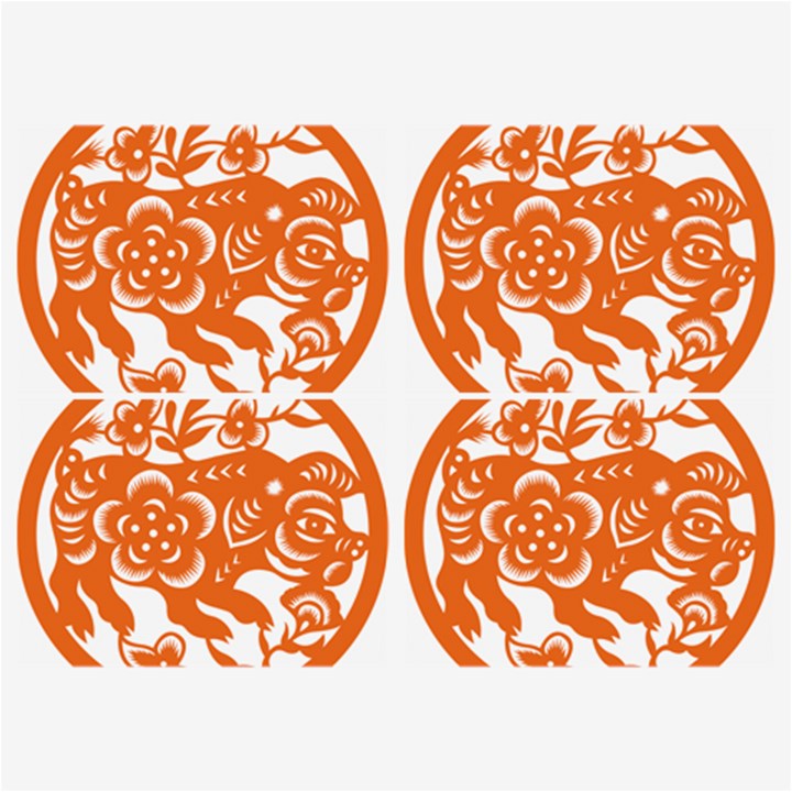 Chinese Zodiac Horoscope Pig Star Orange Belt Buckles