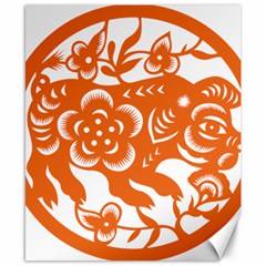 Chinese Zodiac Horoscope Pig Star Orange Canvas 8  X 10  by Mariart