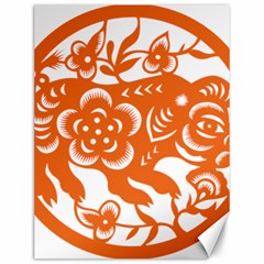 Chinese Zodiac Horoscope Pig Star Orange Canvas 12  X 16   by Mariart