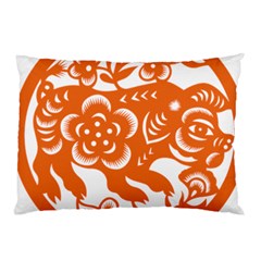 Chinese Zodiac Horoscope Pig Star Orange Pillow Case by Mariart