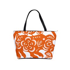 Chinese Zodiac Horoscope Pig Star Orange Shoulder Handbags by Mariart