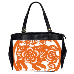 Chinese Zodiac Horoscope Pig Star Orange Office Handbags (2 Sides)  by Mariart