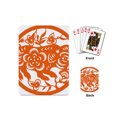 Chinese Zodiac Horoscope Pig Star Orange Playing Cards (mini)  by Mariart