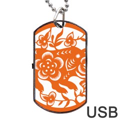 Chinese Zodiac Horoscope Pig Star Orange Dog Tag Usb Flash (one Side)