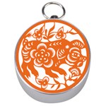 Chinese Zodiac Horoscope Pig Star Orange Silver Compasses Front