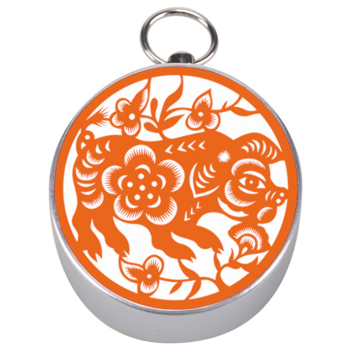 Chinese Zodiac Horoscope Pig Star Orange Silver Compasses