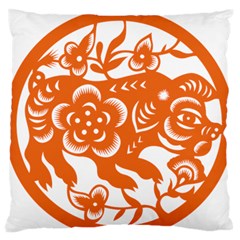 Chinese Zodiac Horoscope Pig Star Orange Standard Flano Cushion Case (two Sides) by Mariart