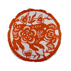 Chinese Zodiac Horoscope Pig Star Orange Standard 15  Premium Flano Round Cushions by Mariart