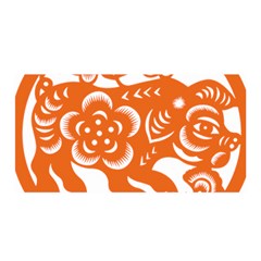 Chinese Zodiac Horoscope Pig Star Orange Satin Wrap by Mariart