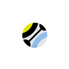 Circle Line Chevron Wave Black Blue Yellow Gray White 1  Mini Buttons