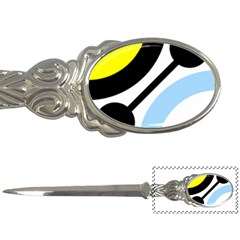 Circle Line Chevron Wave Black Blue Yellow Gray White Letter Openers by Mariart