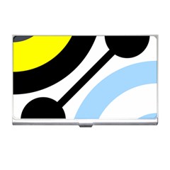 Circle Line Chevron Wave Black Blue Yellow Gray White Business Card Holders by Mariart