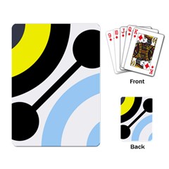 Circle Line Chevron Wave Black Blue Yellow Gray White Playing Card by Mariart