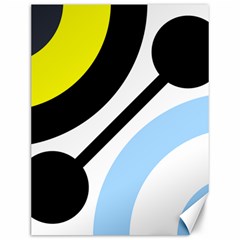 Circle Line Chevron Wave Black Blue Yellow Gray White Canvas 12  X 16   by Mariart