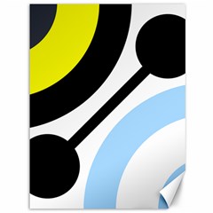 Circle Line Chevron Wave Black Blue Yellow Gray White Canvas 36  X 48   by Mariart